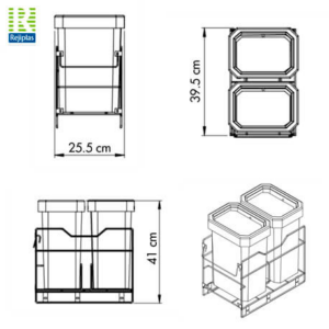 MINI BASURERAS DESLIZANTES BAJO POZUELO PINT. NEGRO CARBONO