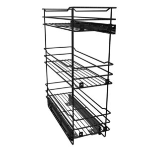 DESPENSA MUEBLE BAJO PEQ.3N.RIEL PISO CIERRE LENTO. PINT. NEGRO CARBONO
