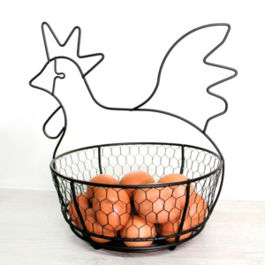CANASTA PARA HUEVOS MALLA PINTADO NEGRO